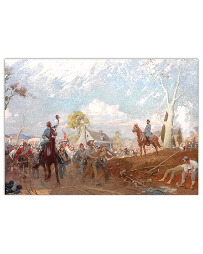 Stonewall Jackson Troop Review Hoffbauer Painting postcard magne